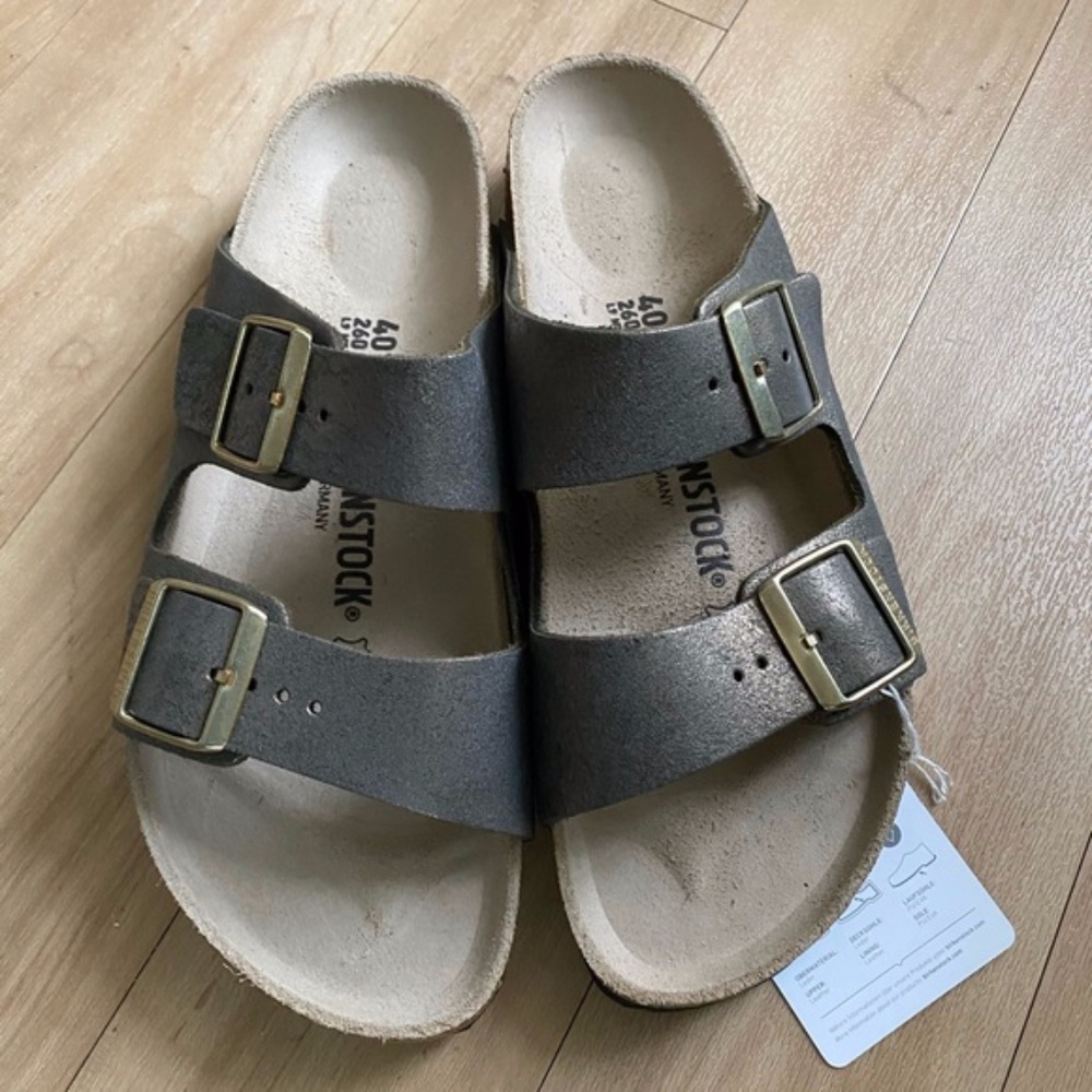 NIB Birkenstock Arizona Metallic Stone Gold Sandal